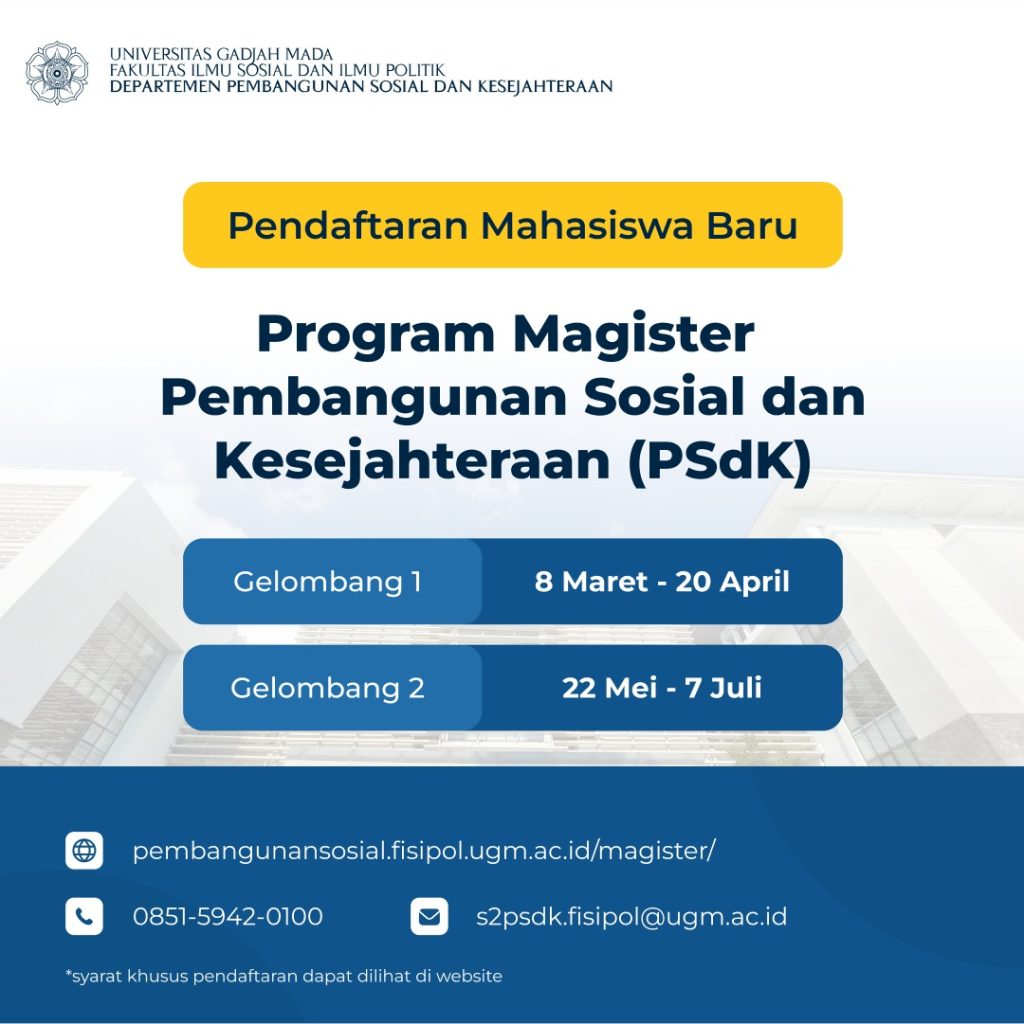 [22 Mei – 7 Juli] Penerimaan Mahasiswa Baru Prodi Magister PSdK Gelombang 2